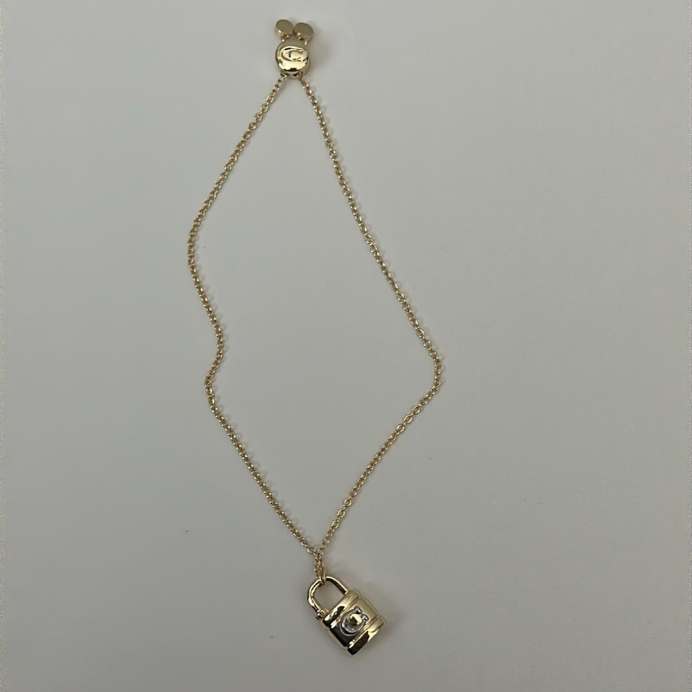 NWT Coach Gold Padlock Adjustable Bracelet - Picture 4 of 6